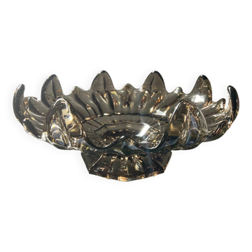 Vintage empty pocket cup in smoked glass paste