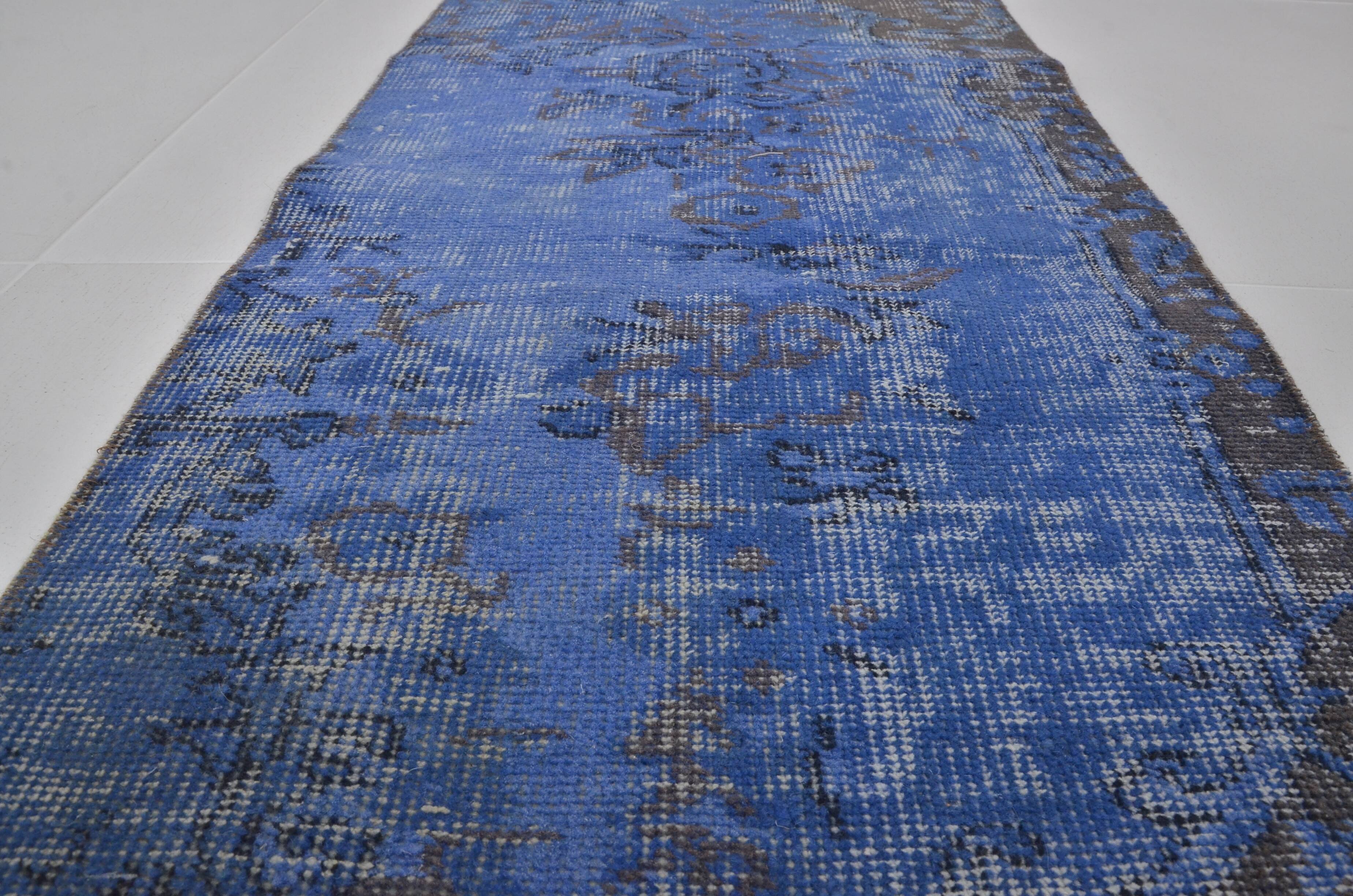 Small Blue Vintage Handknotted Rug