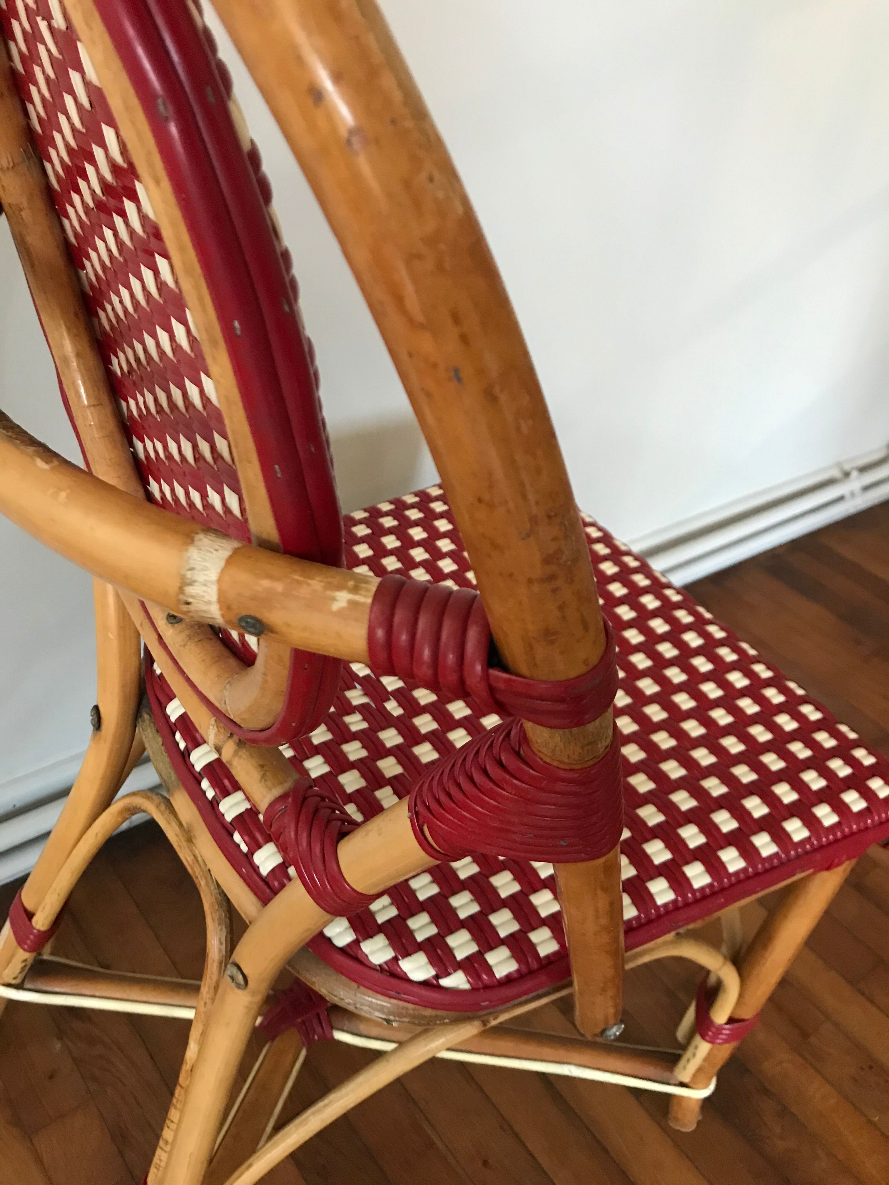 Rattan bistro chair and braiding