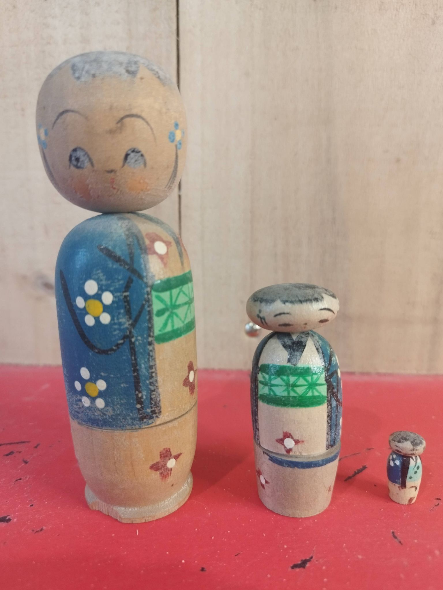 Kokeshi style of Russian dolls