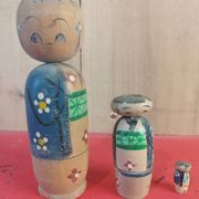 Kokeshi style of Russian dolls