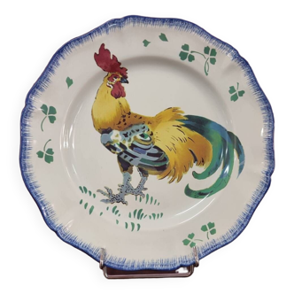 Assiette plate / Coq KG Luneville