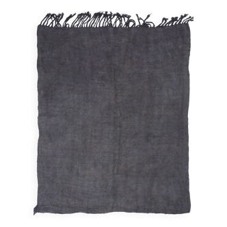 6x7 Charcoal Handwoven Anatolian Kilim Rug, 172x218 Cm