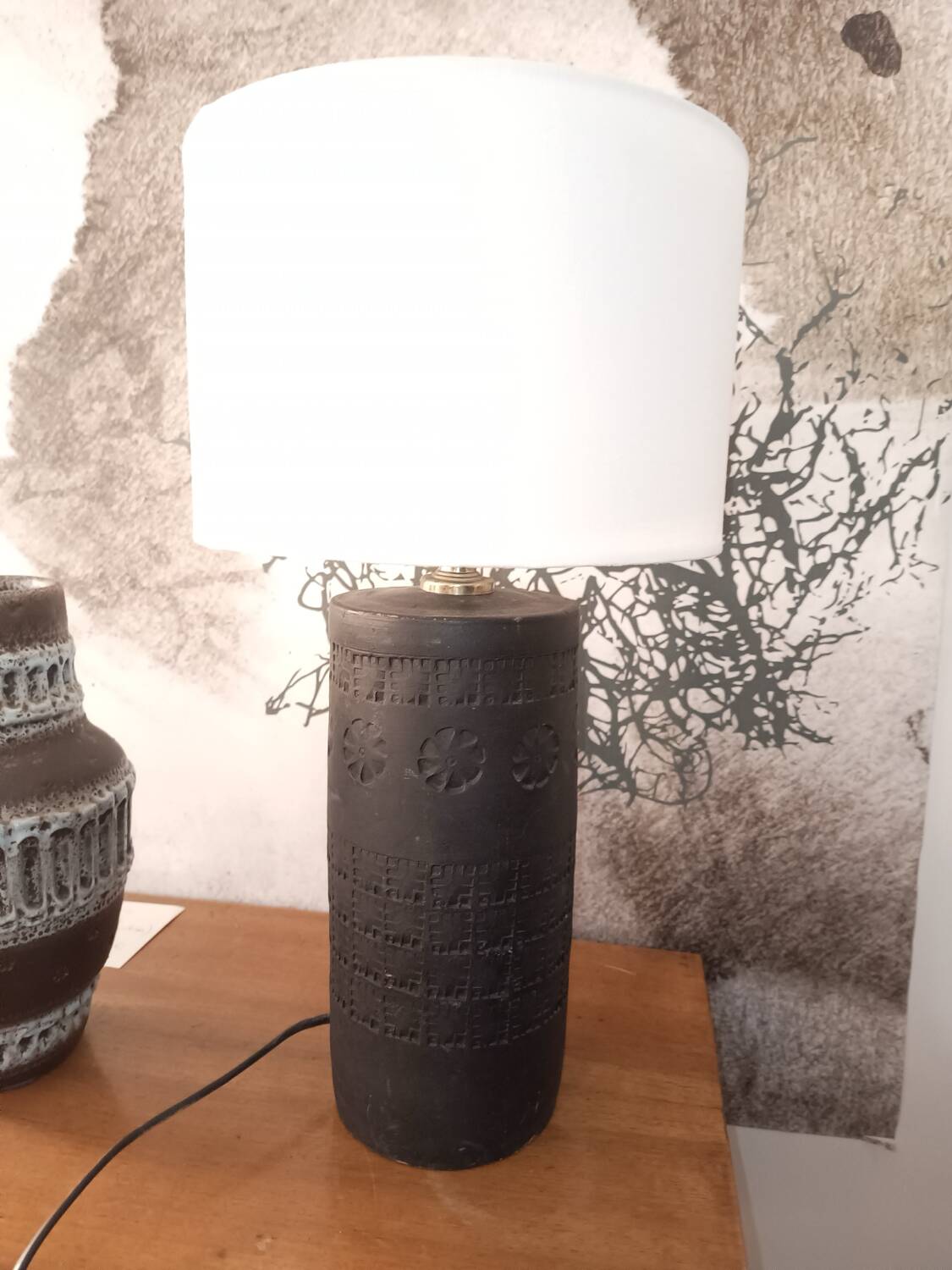 Vintage Ceramic Terracotta Lamp – Aldo Londi for Bitossi, Italy