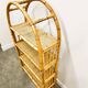 Boho chic arched bamboo shelves 1970s MCM Italian Dal Vera freestanding bookcase