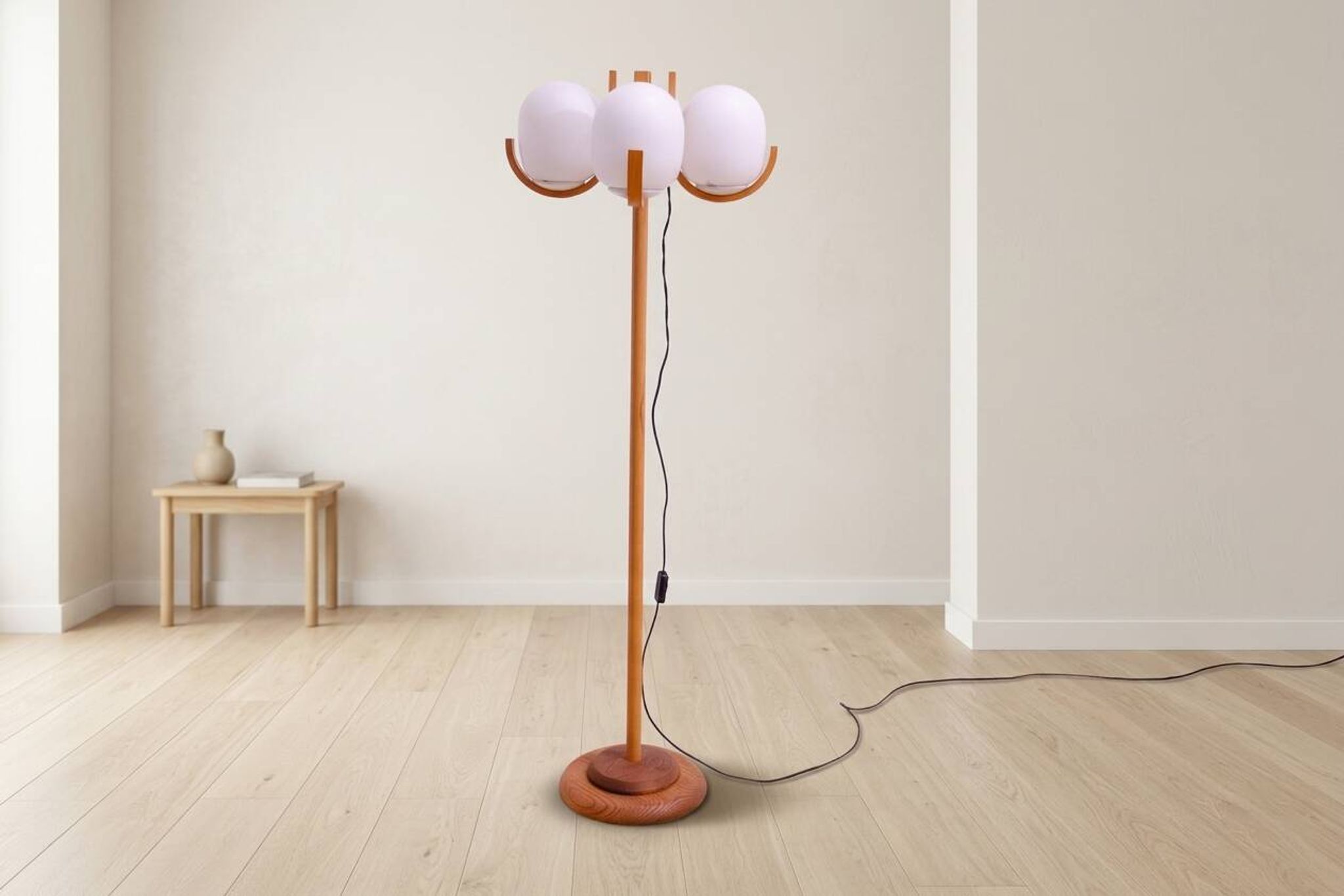 Lampe de sol de l'âge atomique, éclairage d'hôtel vintage, Tchécoslovaquie années 1970