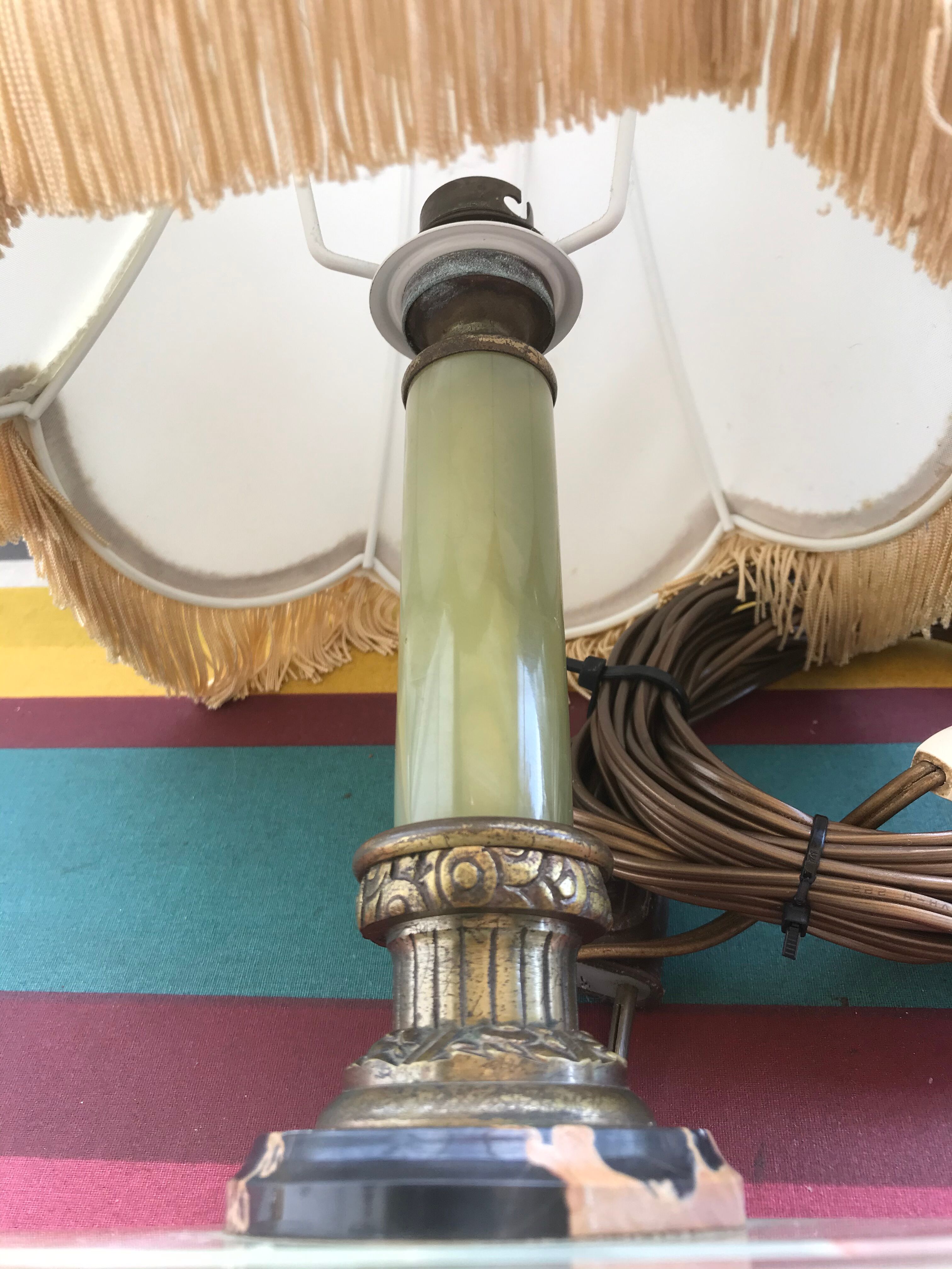 Ancient marble and alabaster column lamp