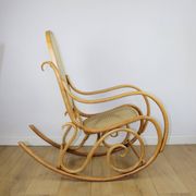 Rocking chair on runners, light beech wood, 1970s - very good condition