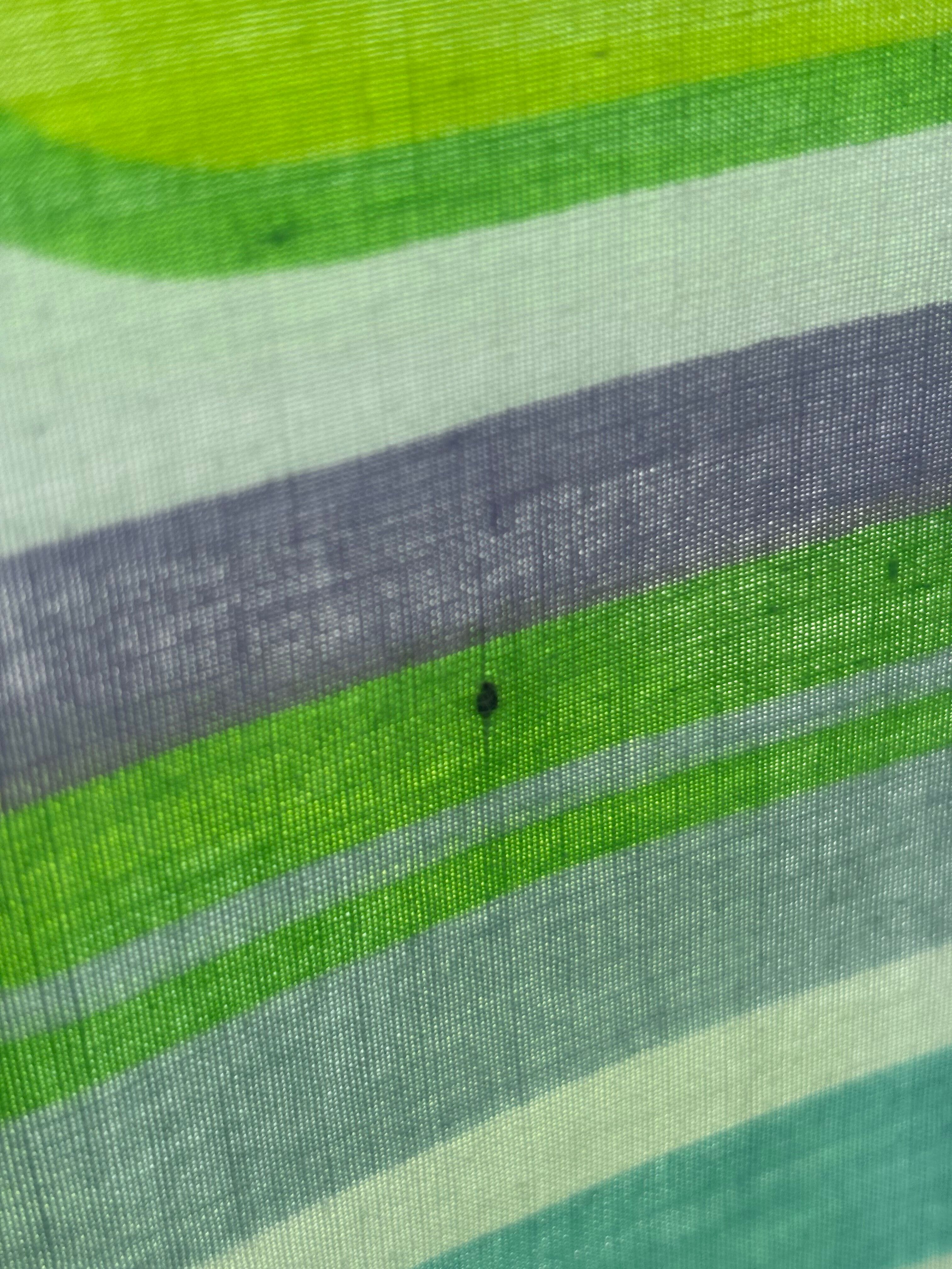 Flat sheet in printed psychedelic blue-green tergal.