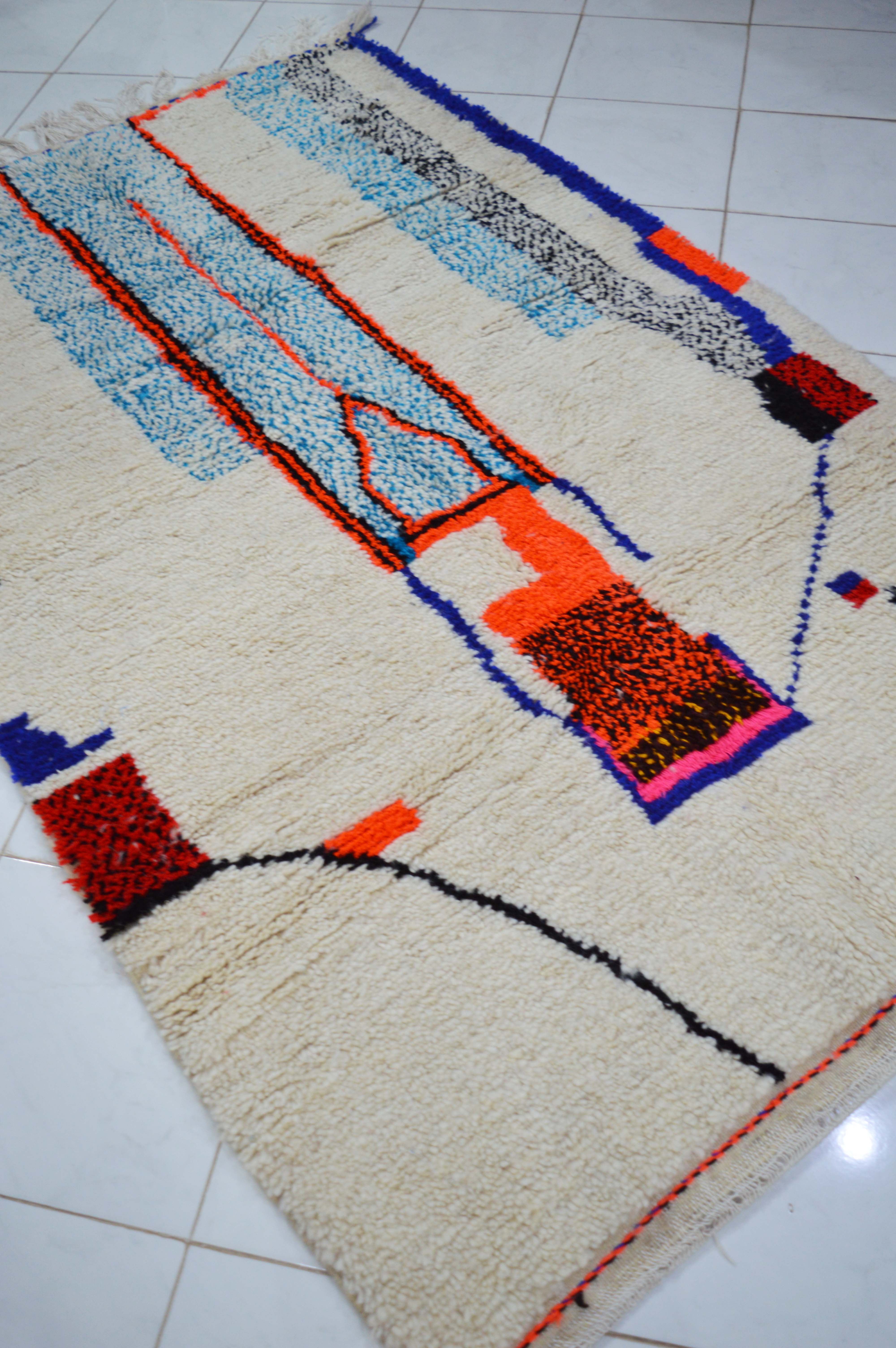 Neon Berber carpet handmade in Morocco 250 x 154 CM
