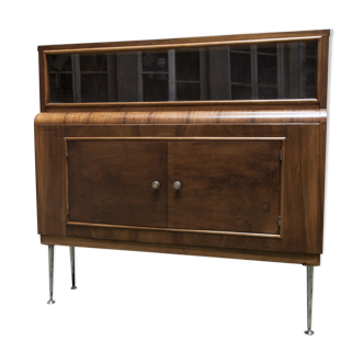 Meuble bar avec vitrine 60's restauré