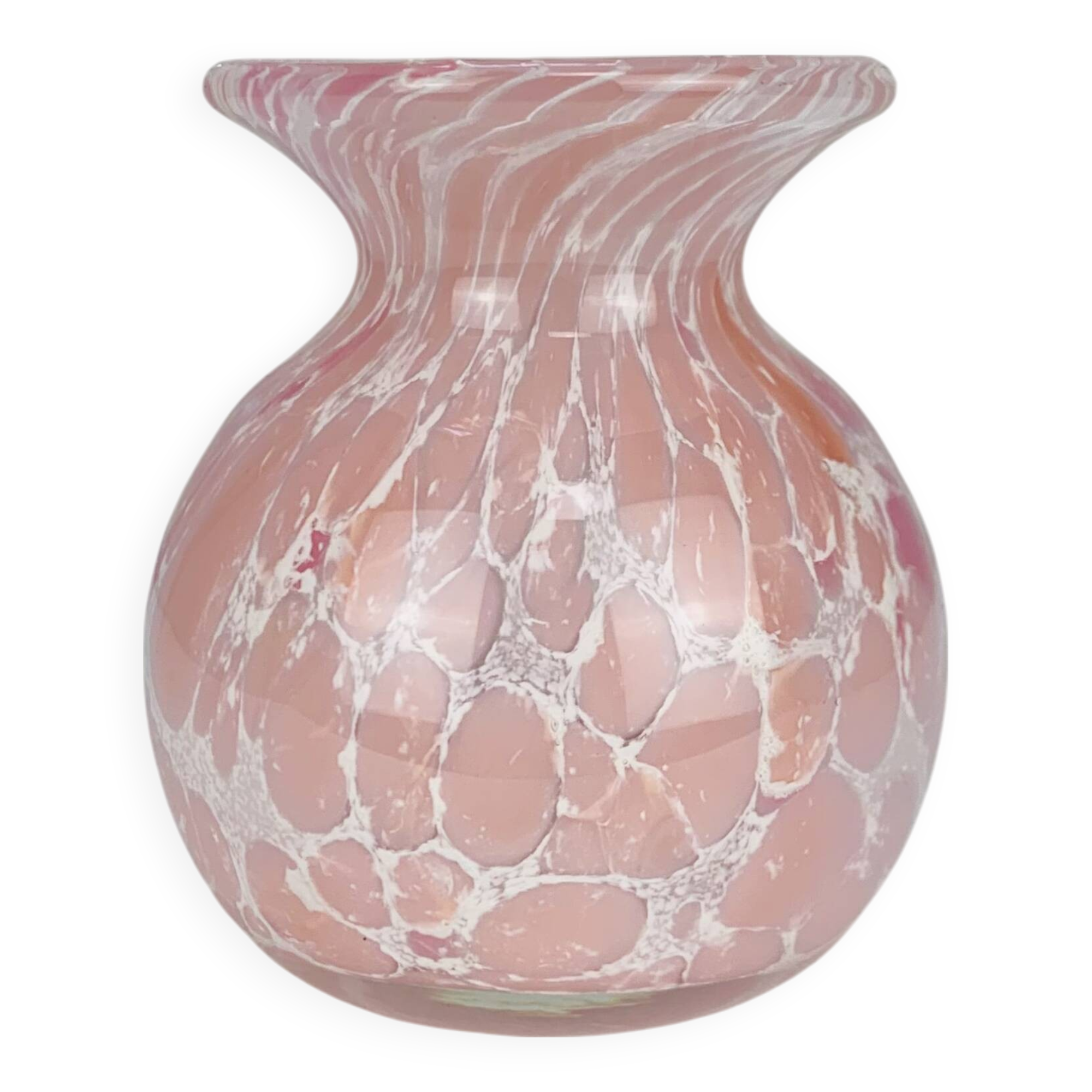 La Rochère pink blown glass vase, vintage