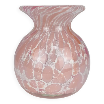 La Rochère pink blown glass vase, vintage