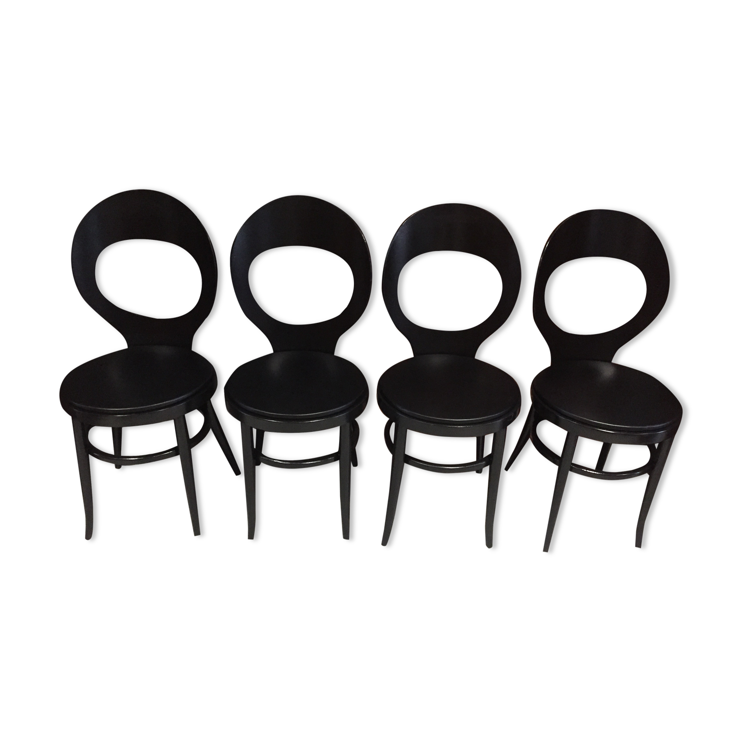 Suite of 4 Baumann chairs, model "seagull"