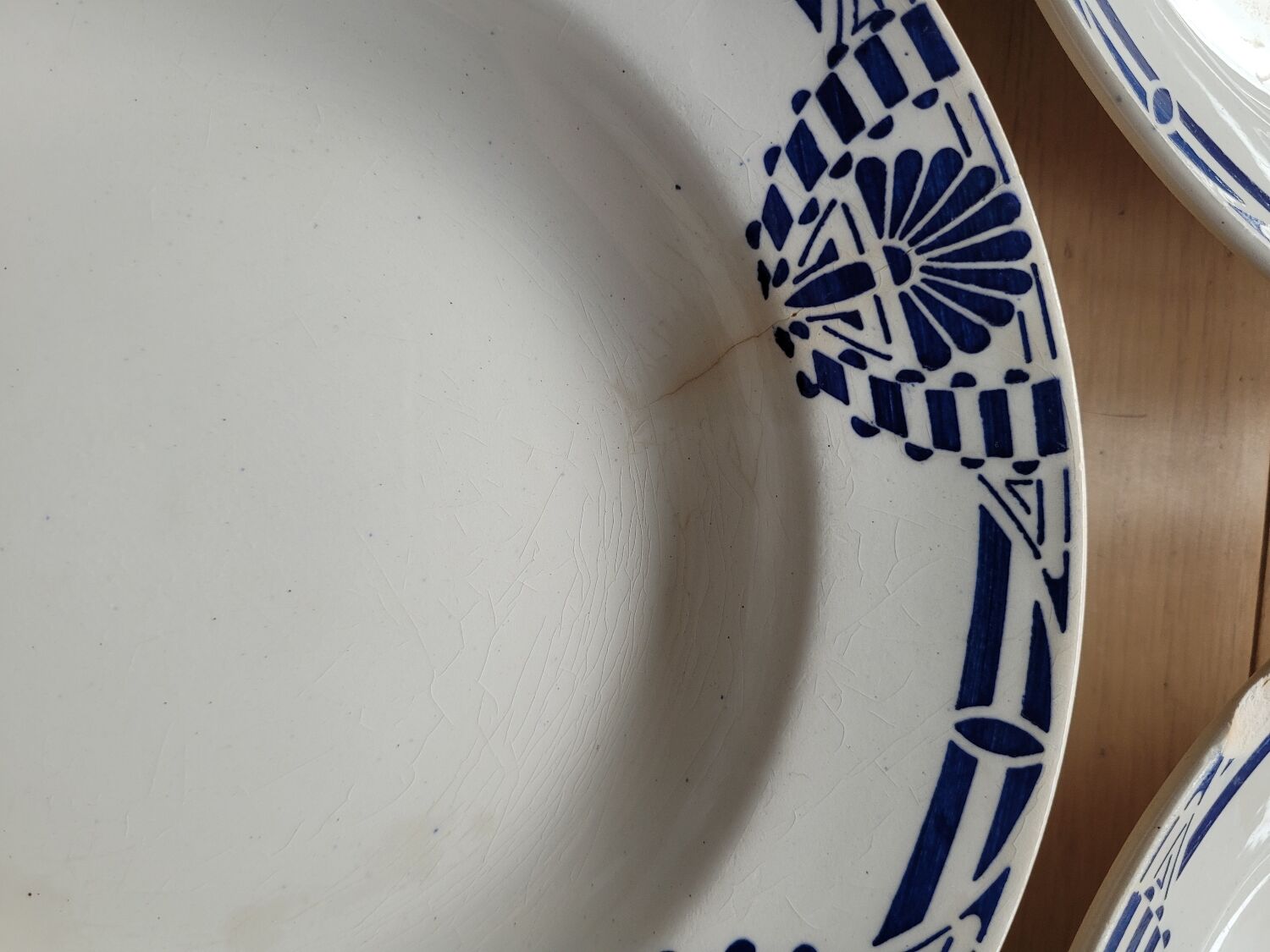 Set of 3 hollow plates Orchies Moulin des Loups Palmes