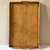 Old wooden and brass tray