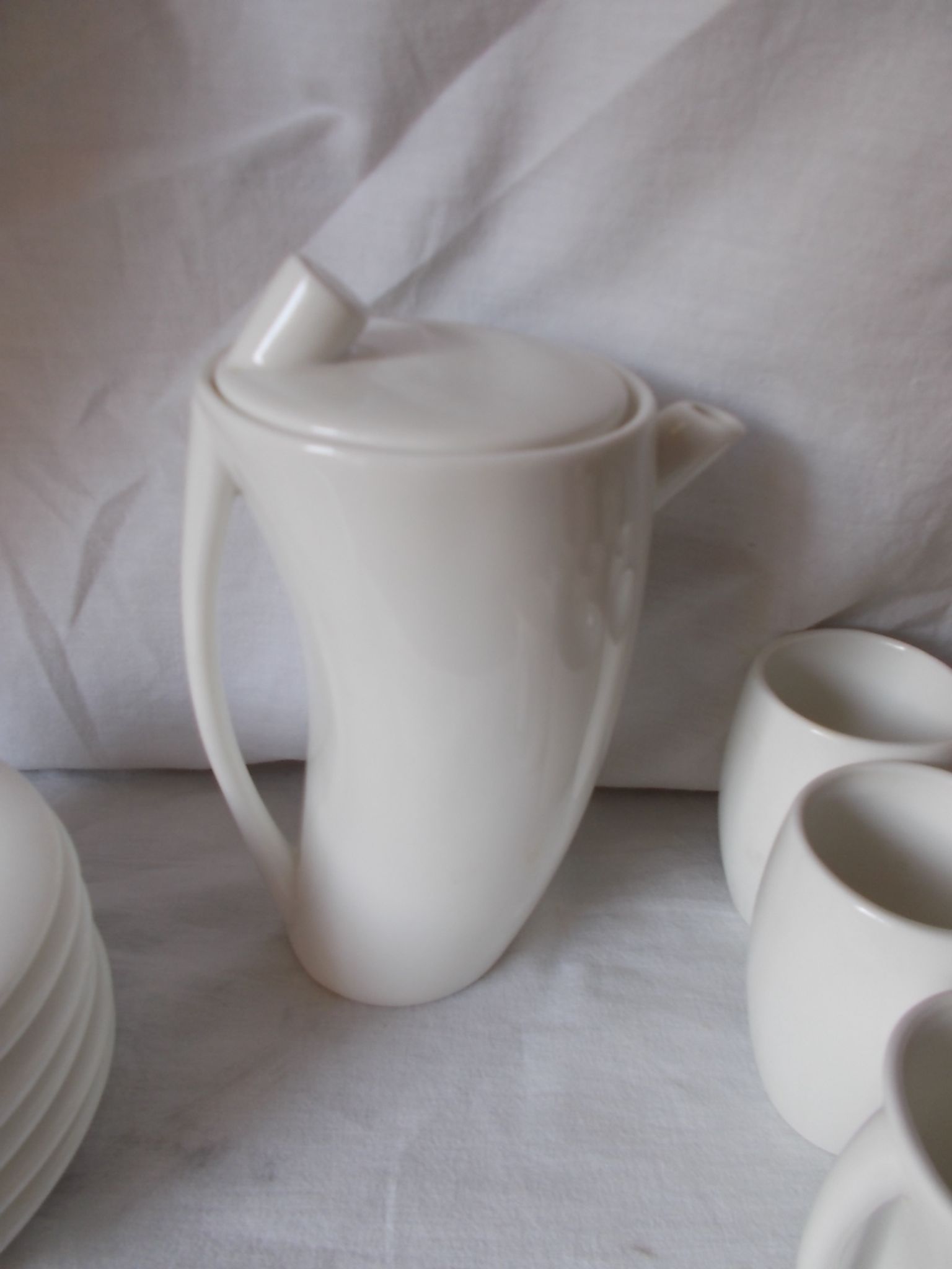 Service café faience blanche