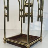 Modernist brass umbrella stand in the style of Joseph Hoffmann