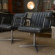 Design office chairs in swivel metal leather 1970