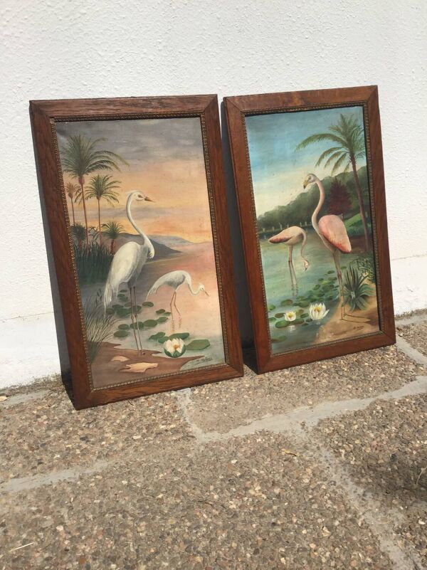 Paire tableaux exotiques