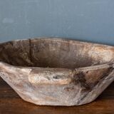 Coupe monoxyle en bois sculpté art populaire XXe
