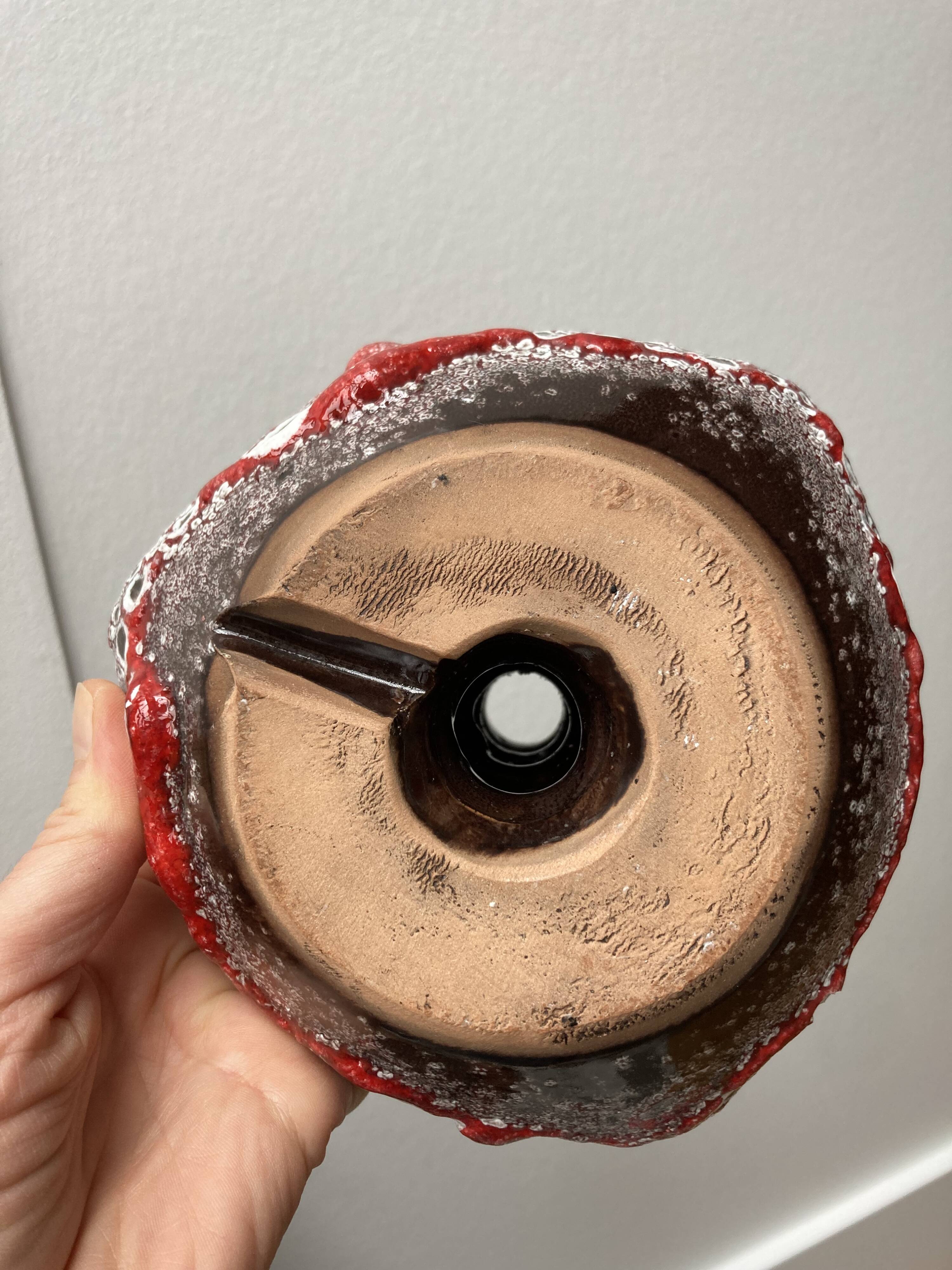 60s candle holder in red Fat Lava