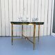 Table néoclassique marbre vert vintage
