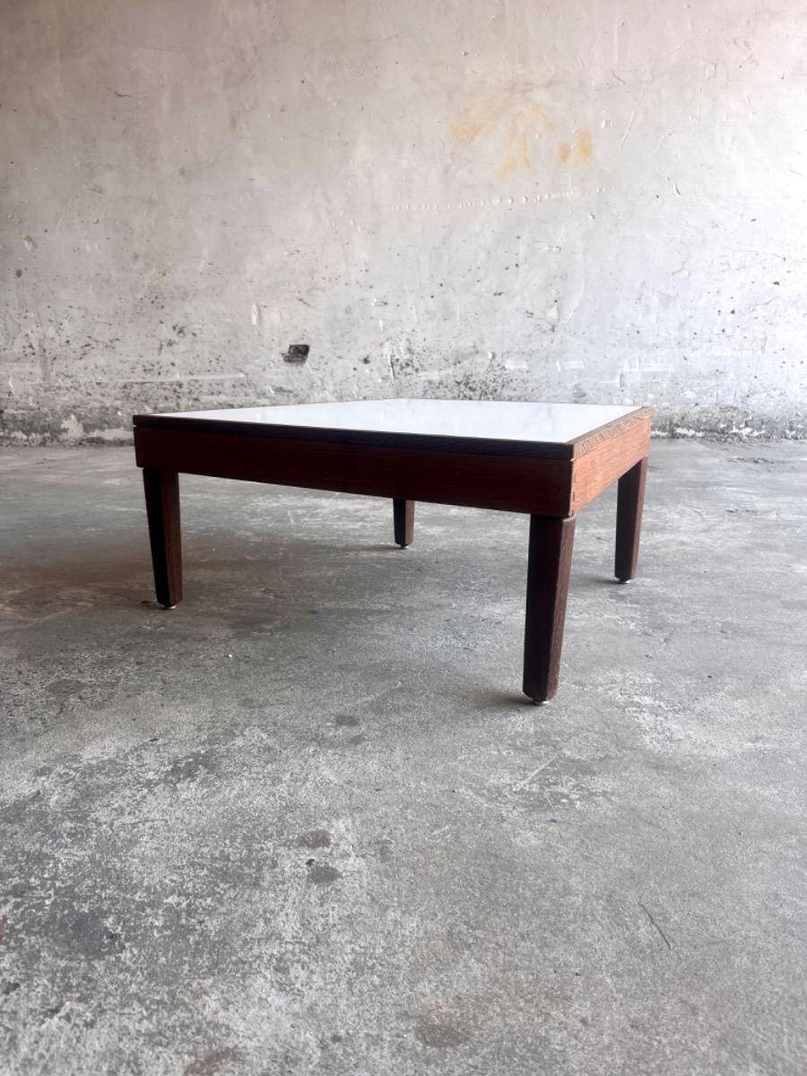 Mid-Century Warm Brown Wood Low Side Table with Sleek Profile (1950s–60s)