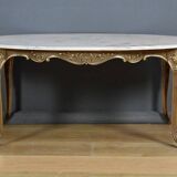 Marble and brass coffee table, Louis XV style – mid 20th century