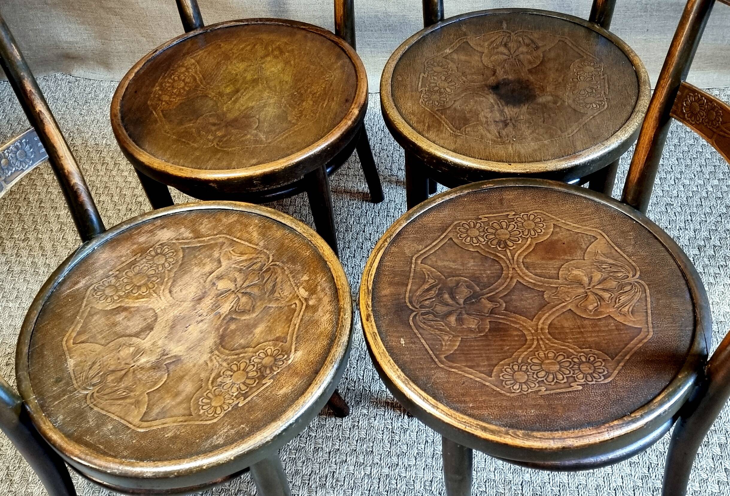 4 thonet bistro chairs circa 1910