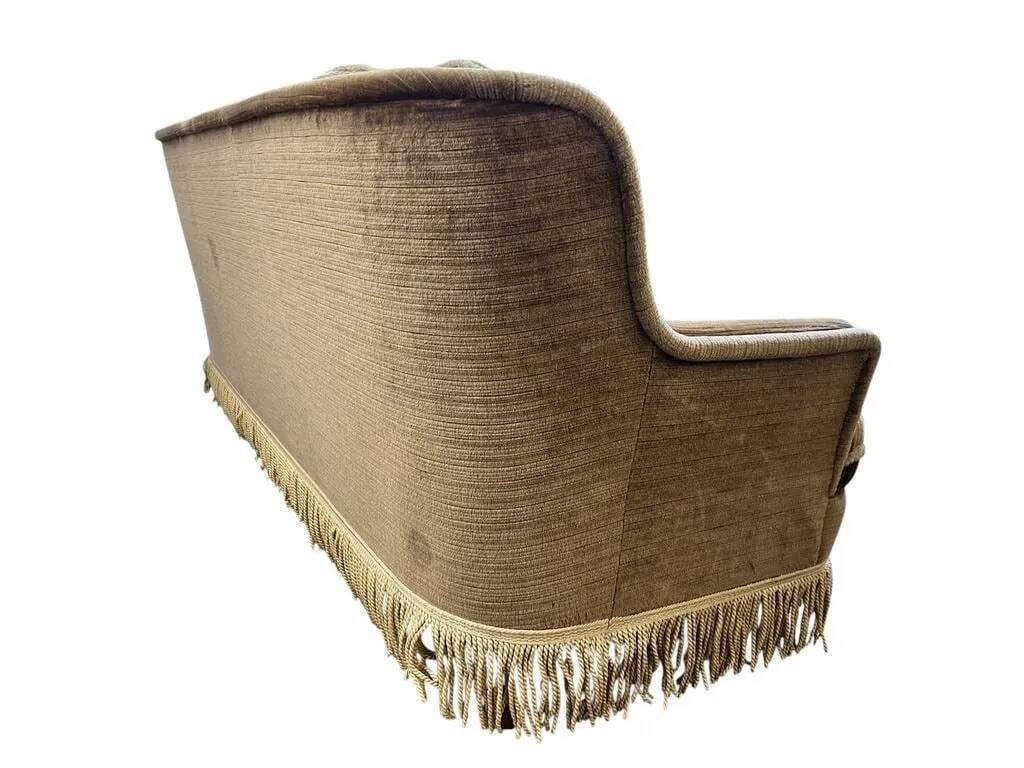 SOFA / SOFA / THREE SEATER VINTAGE IN VELVET WITH FRINGES