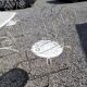 Old wrought iron garden furniture, table + 2 armchairs + 2 chairs