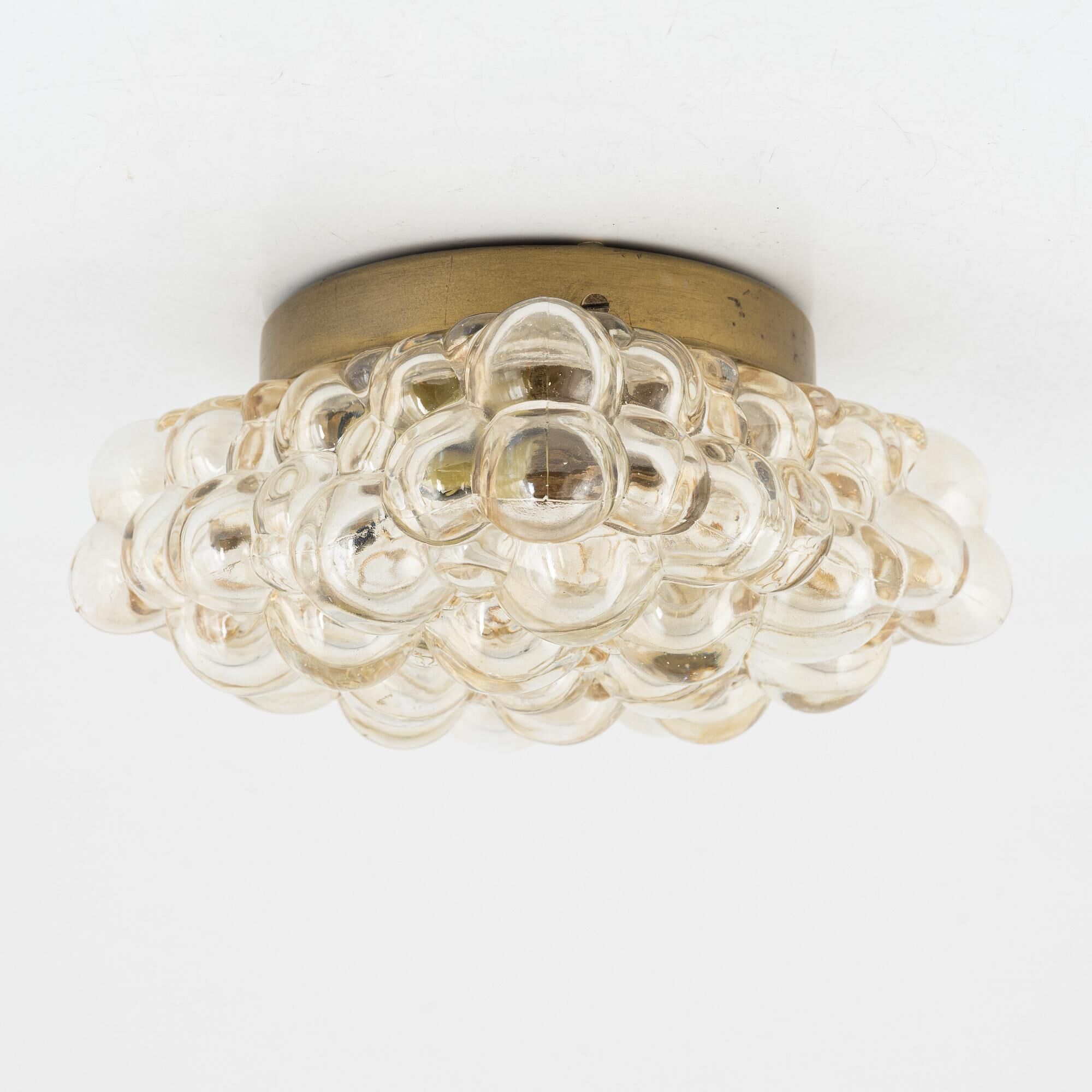 Wall lamp or recessed lamp in bubbled glass by Helena Tynell, 1960s, Limburg, Germany.