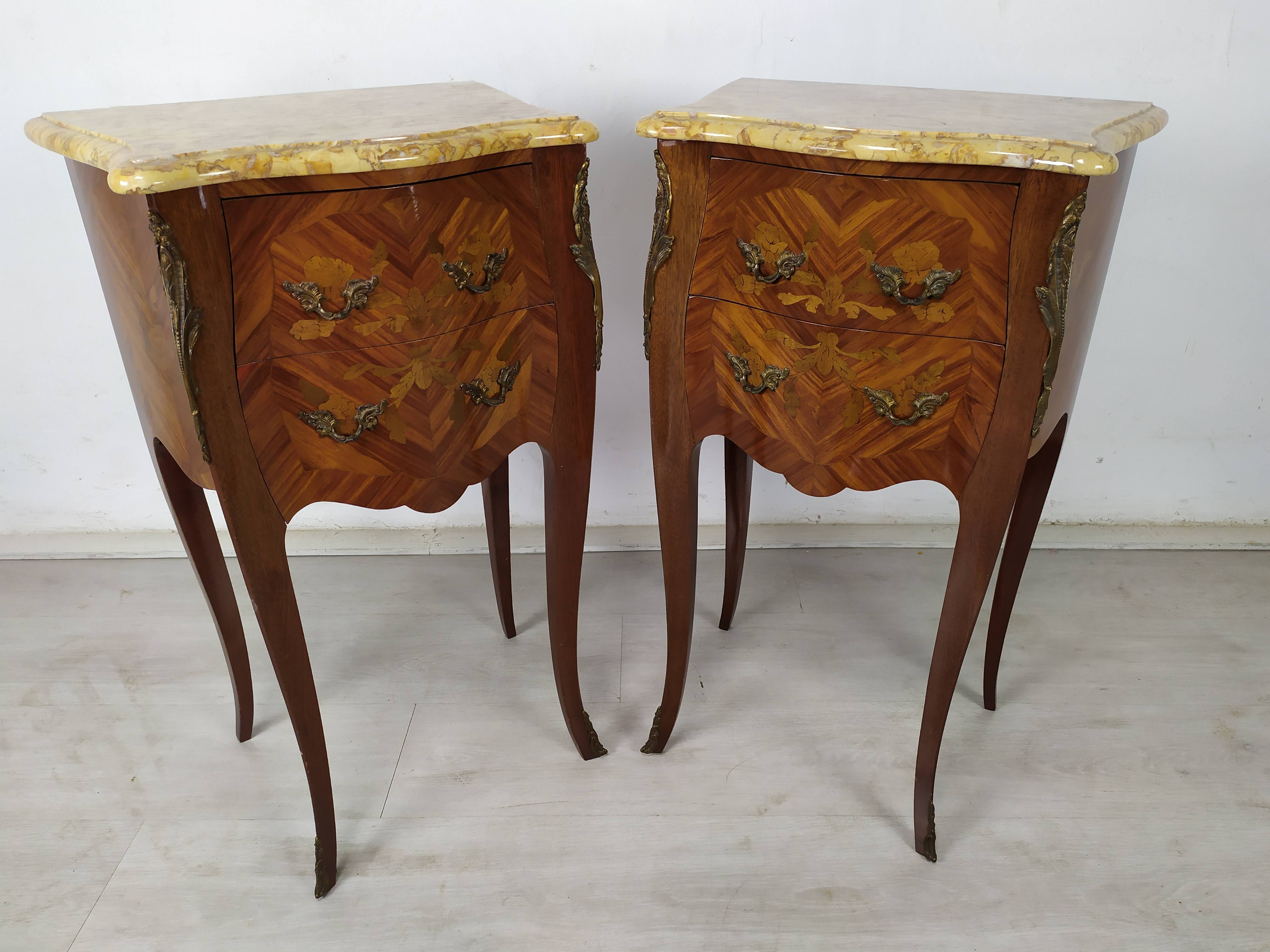 Pair of Louis XV style bedside tables