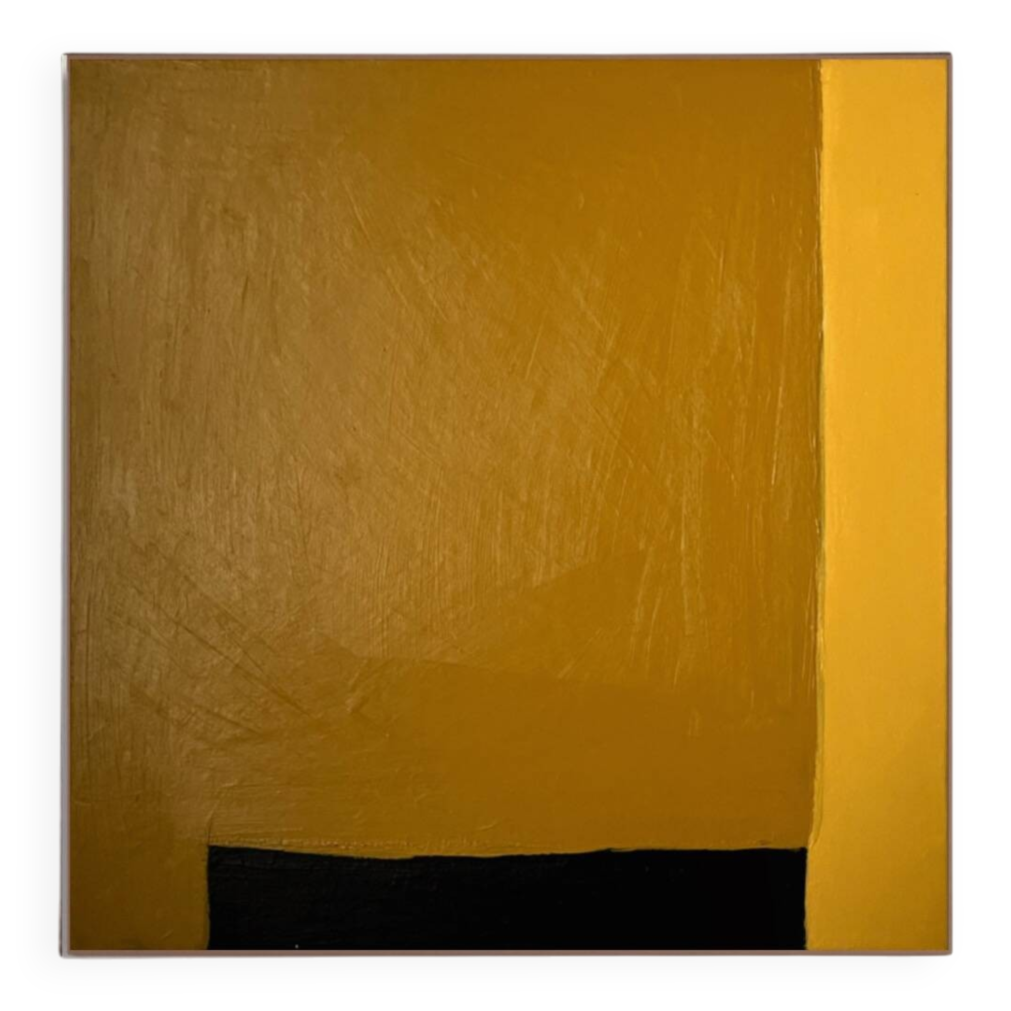 Abstract yellow-ochre canvas 80x80cm