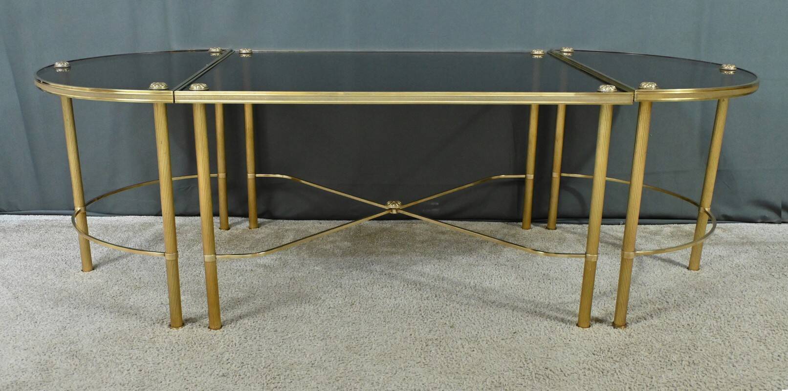 Tripartite Glass Coffee Table, Maison Baguès style – 1950