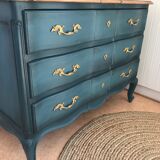Blue crossbow dresser with brass handles