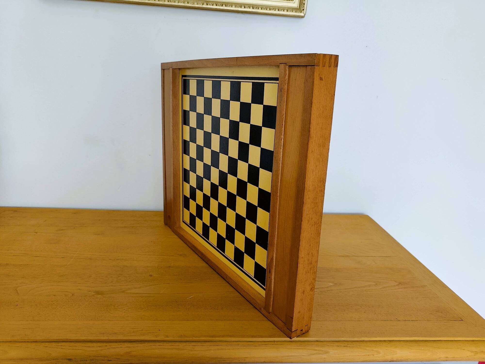 Reversible vintage wooden game board