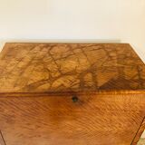 Storage unit art deco style in burled satinwood