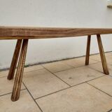 Brutalist bench rustic solid wood