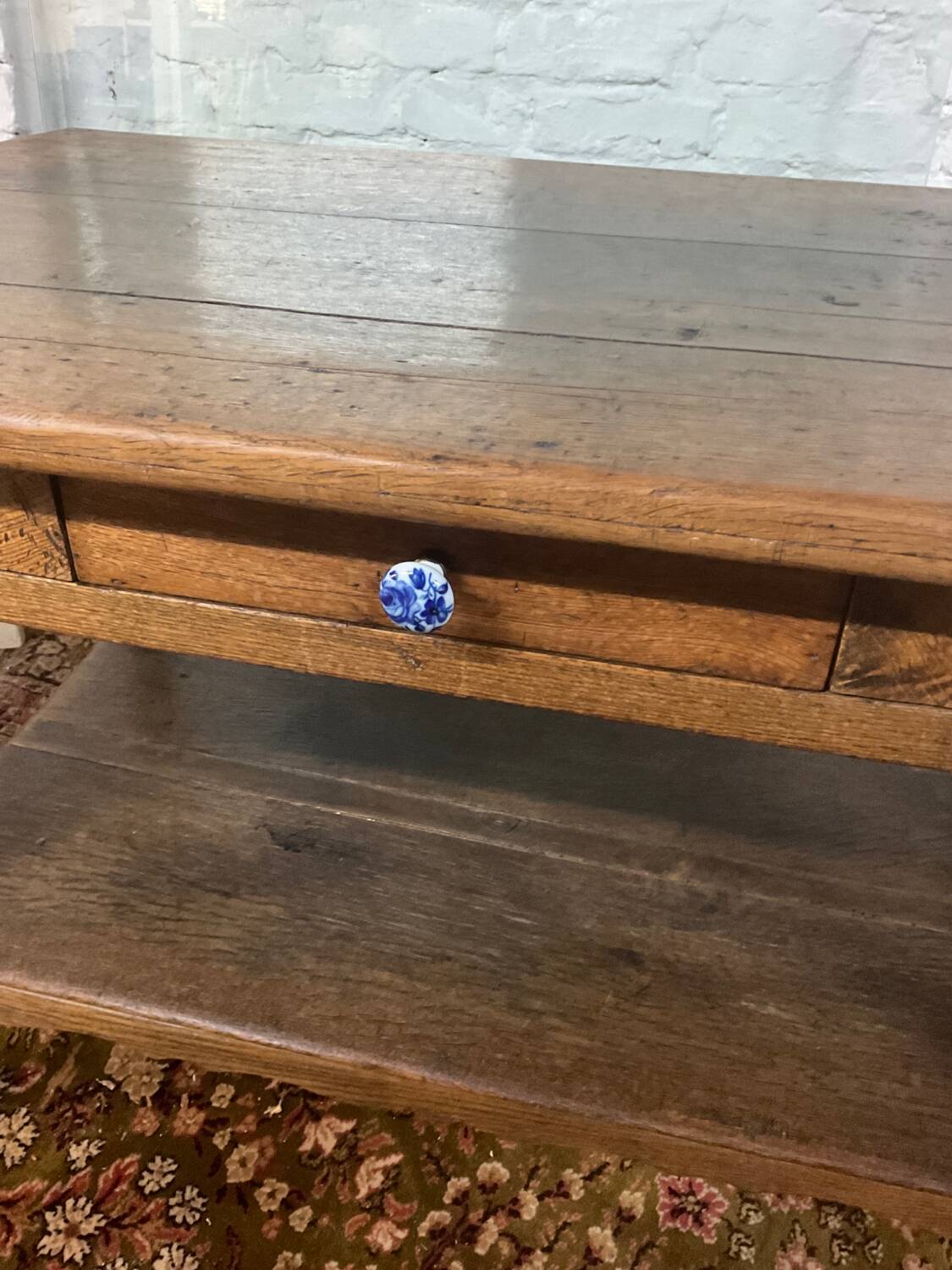 Old farmhouse console in solid oak