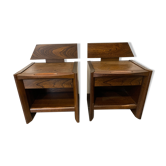 Pair of baumann vintage bedside tables 1970s