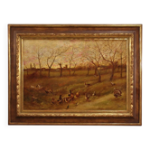 Paysage bucolique peinture italienne du 20e siècle