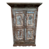 Rajasthani wardrobe in Burmese teak with original patina.