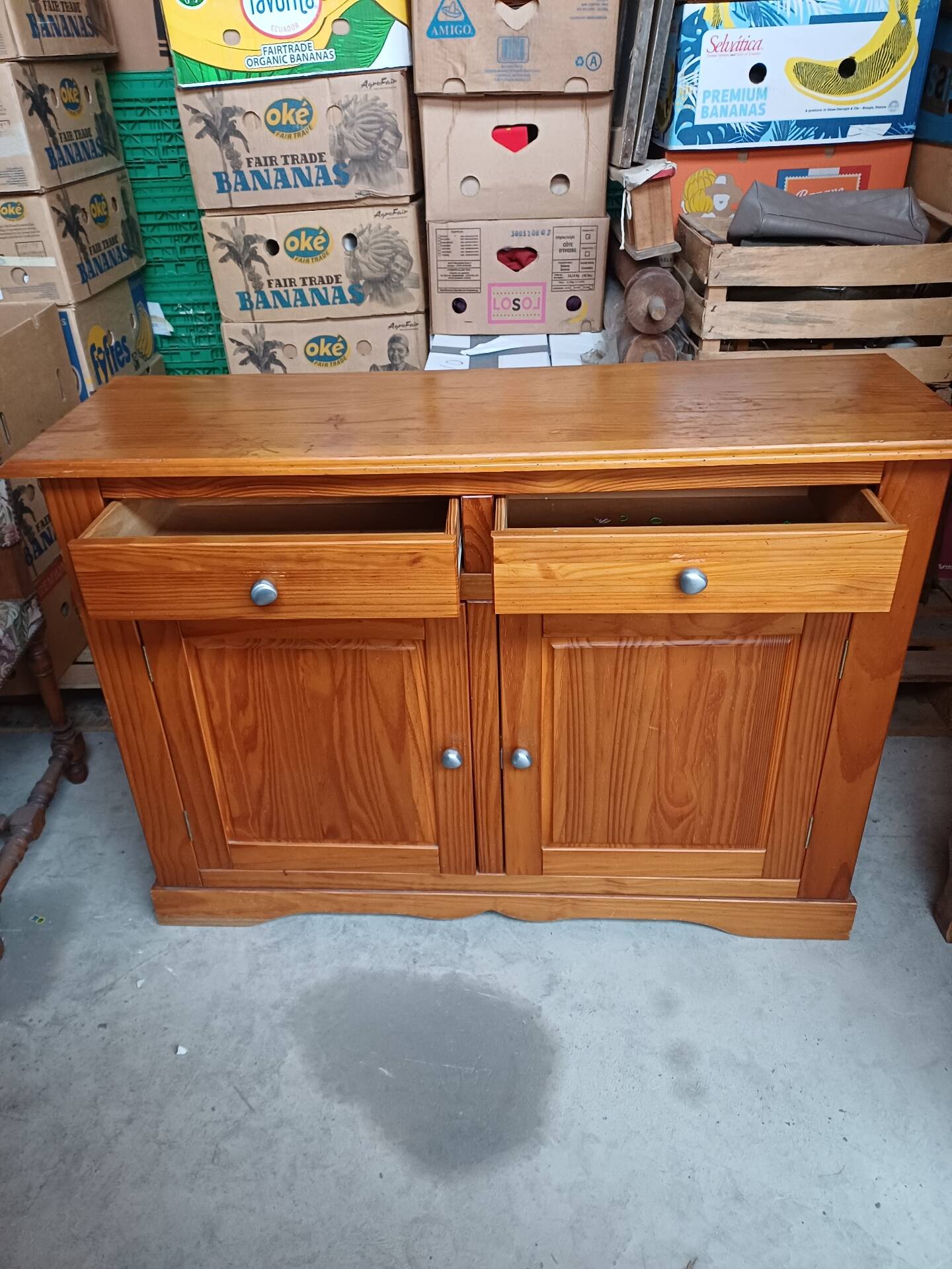 Buffet de cuisine 2 portes en pin