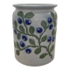 Vintage stoneware pot from Betschdorf signed TA Gilbert with olive decoration.