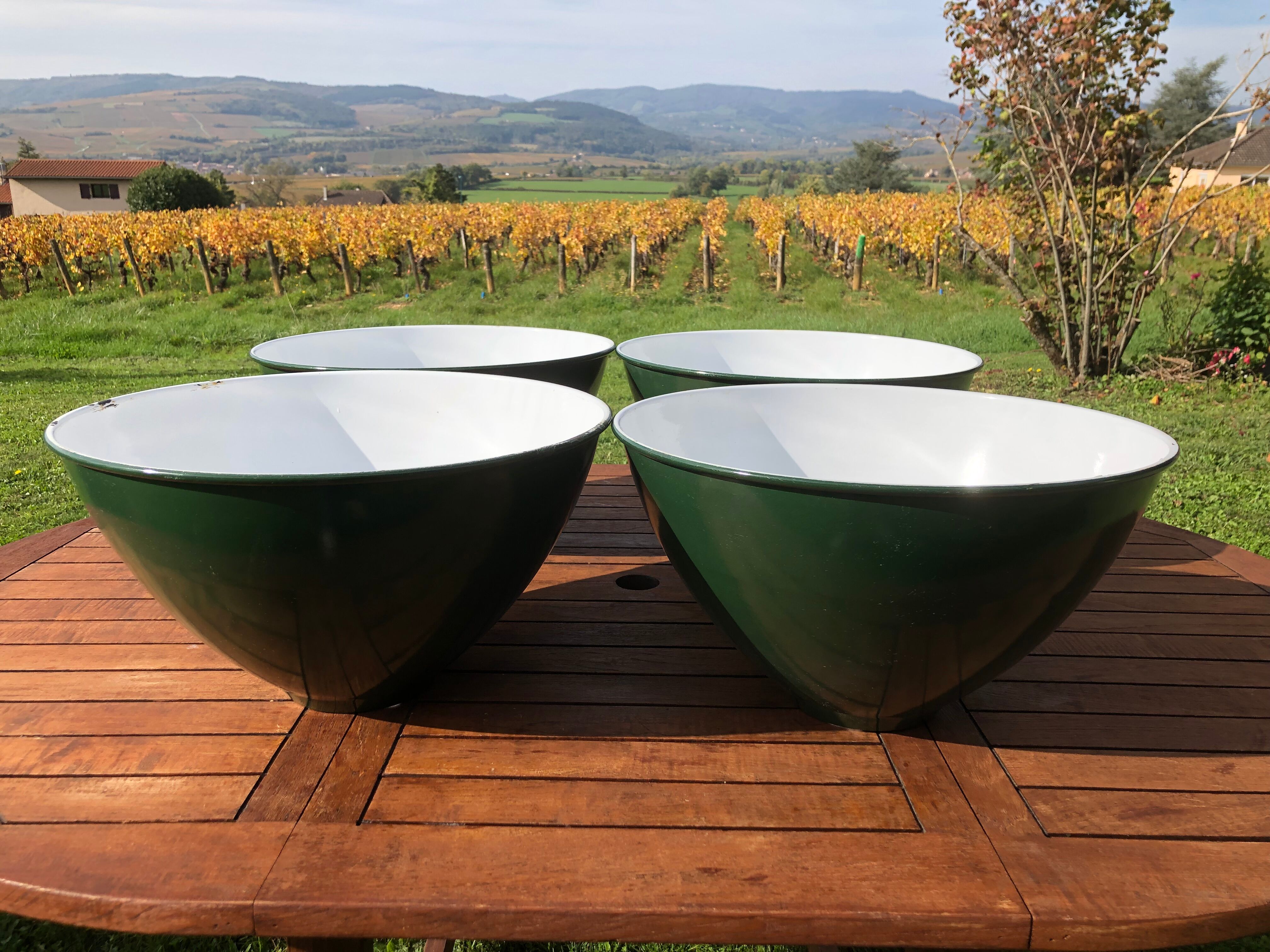 4 abat-jours émaillés industriels