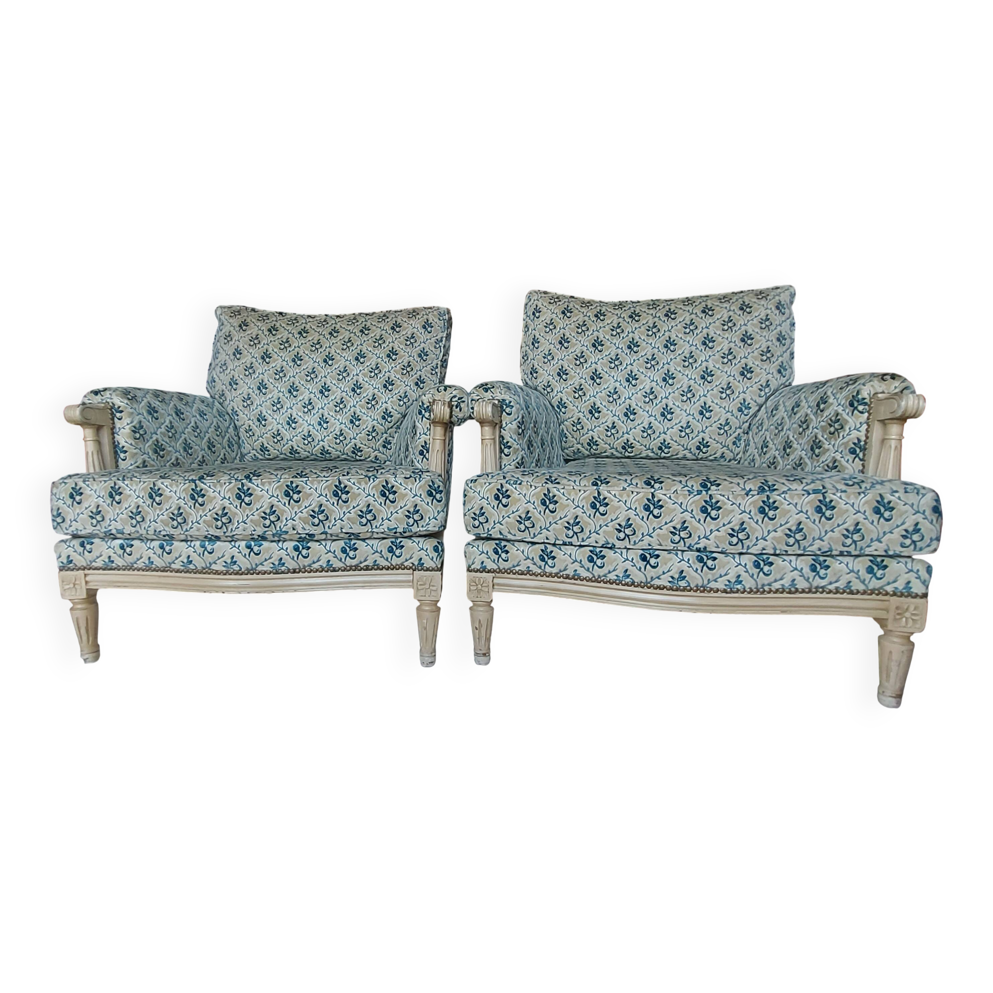 2 Louis XVI style Bergères