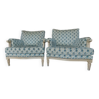 2 Louis XVI style Bergères