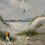 Oil landscape “The white beach”